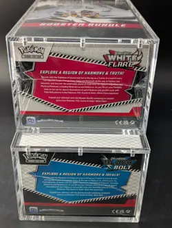 2x Pokemon Black Bolt White Flare Sealed Booster Bundle Display Case W/Acrylic - Image 3