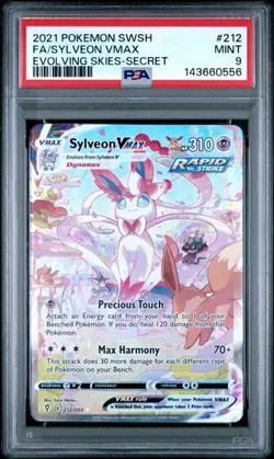 2021 POKEMON SWSH ENGLISH SYLVEON VMAX EVOLVING SKIES 212/203 PSA9 - Image 1