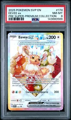 2025 POKEMON SVP EN EEVEE EX #174 PRE SUPER-PREMIUM COLLECTION PSA 8 - Image 1