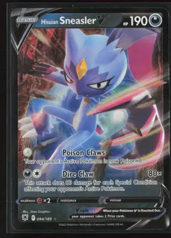 Hisuian Sneasler V 094/189 V Rare Holo Astral Radiance Pokemon NM - Image 1