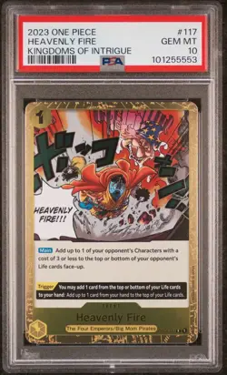 PSA 10 2023 ONE PIECE OP04-KINGDOMS OF INTRIGUE HEAVENLY FIRE #117 - Image 1