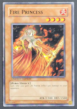 Yugioh TCG - Fire Princess - GLD1-EN005 - Common - NM/LP - Limited Edition, 2008 - Image 1