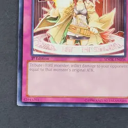 Yugioh TCG - Spiritual Fire Art - Kurenai - SDOK-EN036 - 1st Edition - NM - 2013 - Image 3