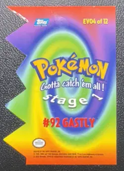 2000 Pokemon Topps TV Series 3 Die Cut Gastly #EV04 - NM/LP - Image 2