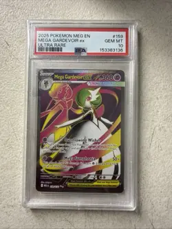 2025 Pokemon MEG EN #159 Mega Gardevoir ex Ultra Rare PSA 10 GEM MINT - Image 1