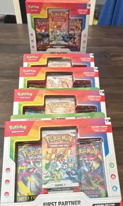 (6 Boxes) Pokemon TCG First Partner Illustration Collection - Image 1