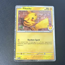 Pikachu 051/162 Pokemon Day 2026 STAMPED Cosmo Holo - Image 1