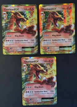 Pokemon Lot (x3) CHARIZARD EX 12/108 Holo Ex Rare Evolutions - Image 1