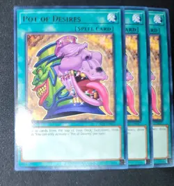 3x Yugioh Pot of Desires TOCH-EN057 Rare Playset NM ~ Fast Shipping! - Image 1