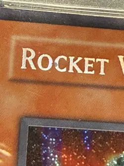 Yu-Gi-Oh! Rocket Warrior Secret Rare 2005 Tin Limited Ed PSA 8 W/ PRINT ERROR🔎 - Image 2