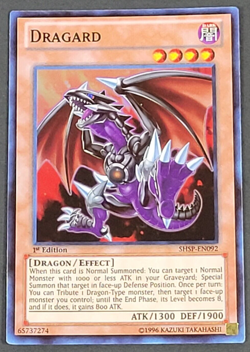 Yugioh - 1x Dragard - SHSP-EN092 - 1st Edition - Super Rare - NM/LP - 2013 - Image 1