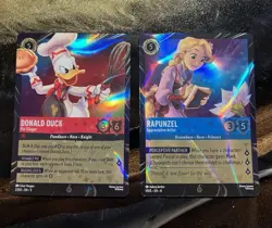Disney Lorcana Magical Places- Rapunzel & Donald Duck EPCOT Promo Cards SET - Image 1