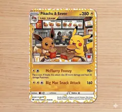 Pokemon PIKACHU EEVEE McDonald’s Concept Trading Card ONLY 50! - Image 1
