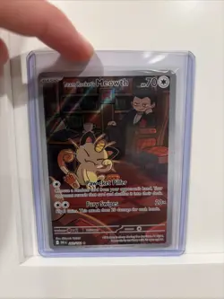 Pokemon TCG Team Rockets Meowth Card 203/182 Destined Rivals - Image 1