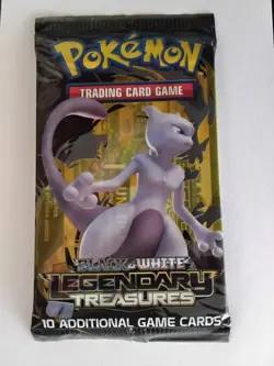 BW Legendary Treasures Sealed Booster Pack Mewtwo Artwork Radiant Pokemon Card - Image 1