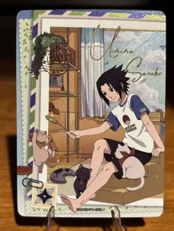 Sasuke Uchiha NRSA01-PU-005L4 Stamped Naruto Kayou Card Heavens Scroll (NM) - Image 1