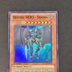 Yugioh TCG - Destiny Hero Dogma - LCGX-EN128 - NM - Super Rare - 1st Ed. - 2011 - Image 5