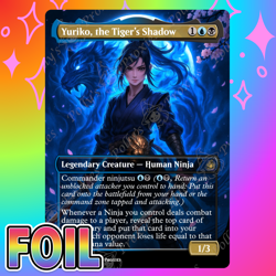 Yuriko, the Tiger's Shadow FOIL Proxy Playtest Card Custom Anime Fantasy Art - Image 1