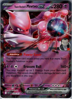 Team Rocket's Mewtwo ex 079/217 ME: Ascended Heroes - Pokemon Card - NM - Image 1