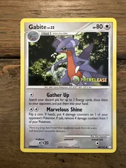 Gabite 48/123 Prerelease Stamped Promo Mysterious Treasures Pokemon Card. NM-M - Image 1