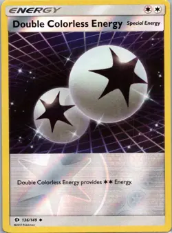 Pokemon TCG Double Colorless Energy 136/149 Sun Moon Rev Holo LP - Image 1