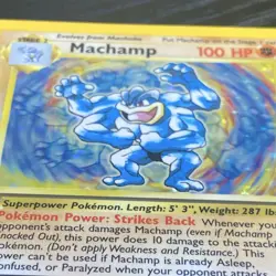 Pokemon Machamp 1st Edition Base Set Holo Rare 8/102 1999 WOTC English Card - Image 2