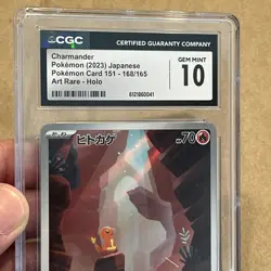 Charmander Pokemon TCG Art Rare CGC GEM MINT 10 168/165 Holo Japanese 151 2023 - Image 3