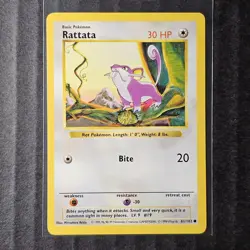 Rattata, Shadowless, Base Set, 61/102, LP, Pokemon, WOTC 1999, (4/4) - Image 1