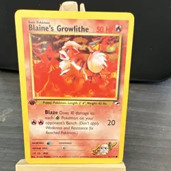 Pokemon Blaine's Growlithe Gym Heroes 1st Edition (62/132) NM - Image 1
