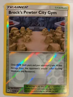 Brock's Pewter City Gym 54/68 Hidden Fates Pokemon Reverse Holo Foil Nice! - Image 1