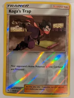 Koga's Trap 59/68 - Hidden Fates Pokemon Reverse Holo Foil Nice! - Image 1