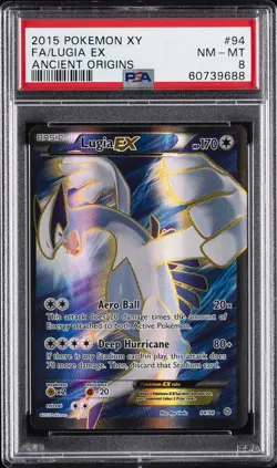 2015 POKEMON XY ANCIENT ORIGINS #94 FULL ART/LUGIA EX PSA 8 - Image 1