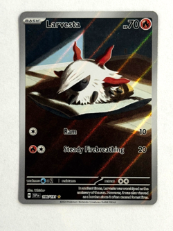 Pokemon TCG Larvesta 196/191 Holofoil Illustration Rare SV08: Surging Sparks - Image 1
