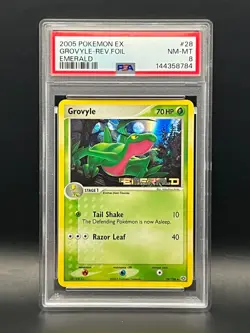 2005 Pokemon EX Emerald- Grovyle #28 Reverse Holo- PSA NM-MT 8- LOW POP 22 - Image 1