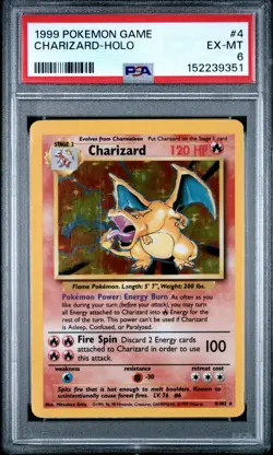 1999 POKEMON GAME #4 CHARIZARD-HOLO PSA 6 - Image 1