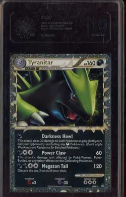 2010 Pokemon HGSS Unleashed 88/95 Tyranitar Prime Graded 10 GEM-MT-PSA REGRADEU - Image 3