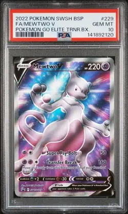 PSA 10 MEWTWO V SWSH229 BLACK STAR PROMO POKEMON GO GEM MINT - Image 1