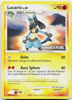 Lucario 006/130 Holo Promo Burger King Promos Pokemon Lightly Played - Image 1