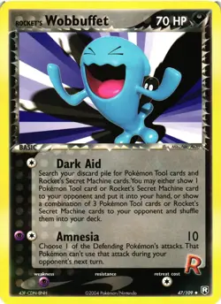 Pokemon TCG Rocket's Wobbuffet 47/109 Team Rocket Returns Regular VLP - Image 1
