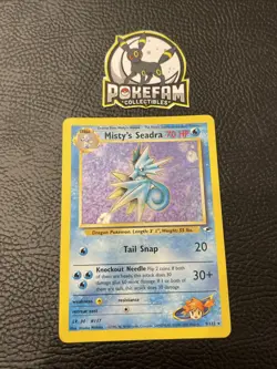 Pokemon TCG Misty's Seadra Holo Rare Gym Heroes 9/132 WOTC LP - Image 1