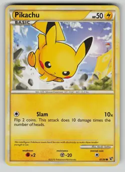 Pikachu 61/90 Common HGSS Undaunted Pokemon MP - Image 1