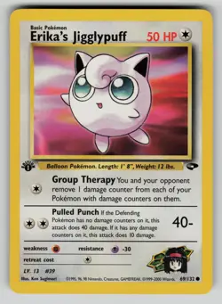 Erika's Jigglypuff 69/132 Gym Challenge 1st Edition Pokemon LP - Image 1