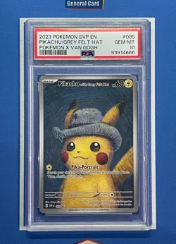 2023 Pokemon SVP EN Van Gogh Pikachu with Grey Felt Hat #085 PSA 10 - Image 2