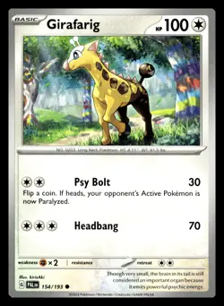 Girafarig Common 154/193 SV02: Paldea Evolved Pokemon Card - Image 1