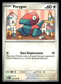 Porygon Common 142/182 SV04: Paradox Rift Pokemon Card - Image 1
