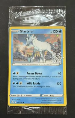 Pokemon TCG Glastrier 051/196 Holo Lost Origin Snowflake Promo Stamp - SWIRL! - Image 2