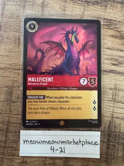 Disney Lorcana TCG - Maleficent - Monstrous Dragon 108/204 Legendary Fabled - Image 1