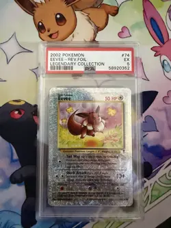 Legendary Collection Eevee #74 Reverse Holo Pokemon Card TCG 2002 PSA 5 LOW POP - Image 1