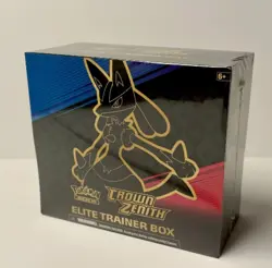 Pokemon Crown Zenith Elite Trainer Box Lucario Nintendo Card Stock Standard Size - Image 1