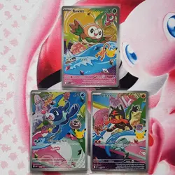 Rowlett 043 + Litten 044 + Popplio 045 - First Partner Pokemon Cards #L666 - Image 1